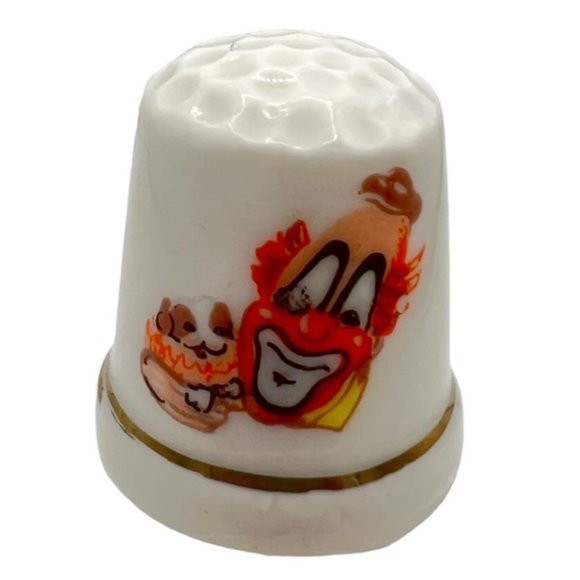 Clown Thimble Bone China Porcelain Lot of 6 Vintage - Picture 4 of 10